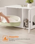 Feandrea Котешка къща, шкаф за котешка тоалетна с врати тип хамбар - Image 7