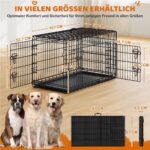 Yaheetech Кучешка клетка 107 x 66 x 74,5 см, сгъваема, 2 врати, черна - Image 3