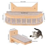 Catit стенен рафт за котки с хамаци и 3 стъпала - естествен цвят, 52 x 36 см - Image 2