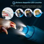Gimars Електрическа пила за нокти за кучета с 6 скорости и LED осветление, синя - Image 4