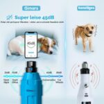 Gimars Електрическа пила за нокти за кучета с 6 скорости и LED осветление, синя - Image 3