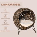 PawHut котешка къщичка от PE ратан с възглавница - Image 4