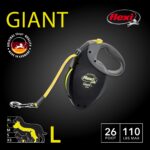 Flexi USA Giant Neon автоматичен лентов повод за кучета, 7,9 м, черен - Image 2