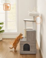 Feandrea Котешка катерушка с шкаф за котешка тоалетна, 140 см, възглавничка, която може да се пере - Image 9