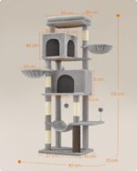 Feandrea Голяма котешка катерушка, 174 см, XL, с 2 къщички, 2 легла - Image 6