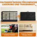 Yaheetech Кучешка клетка 107 x 66 x 74,5 см, сгъваема, 2 врати, черна - Image 7