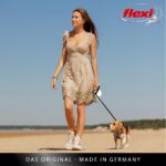 flexi ONE автоматичен повод за кучета, бял, 5 м - бял/черен, Среден - Image 6