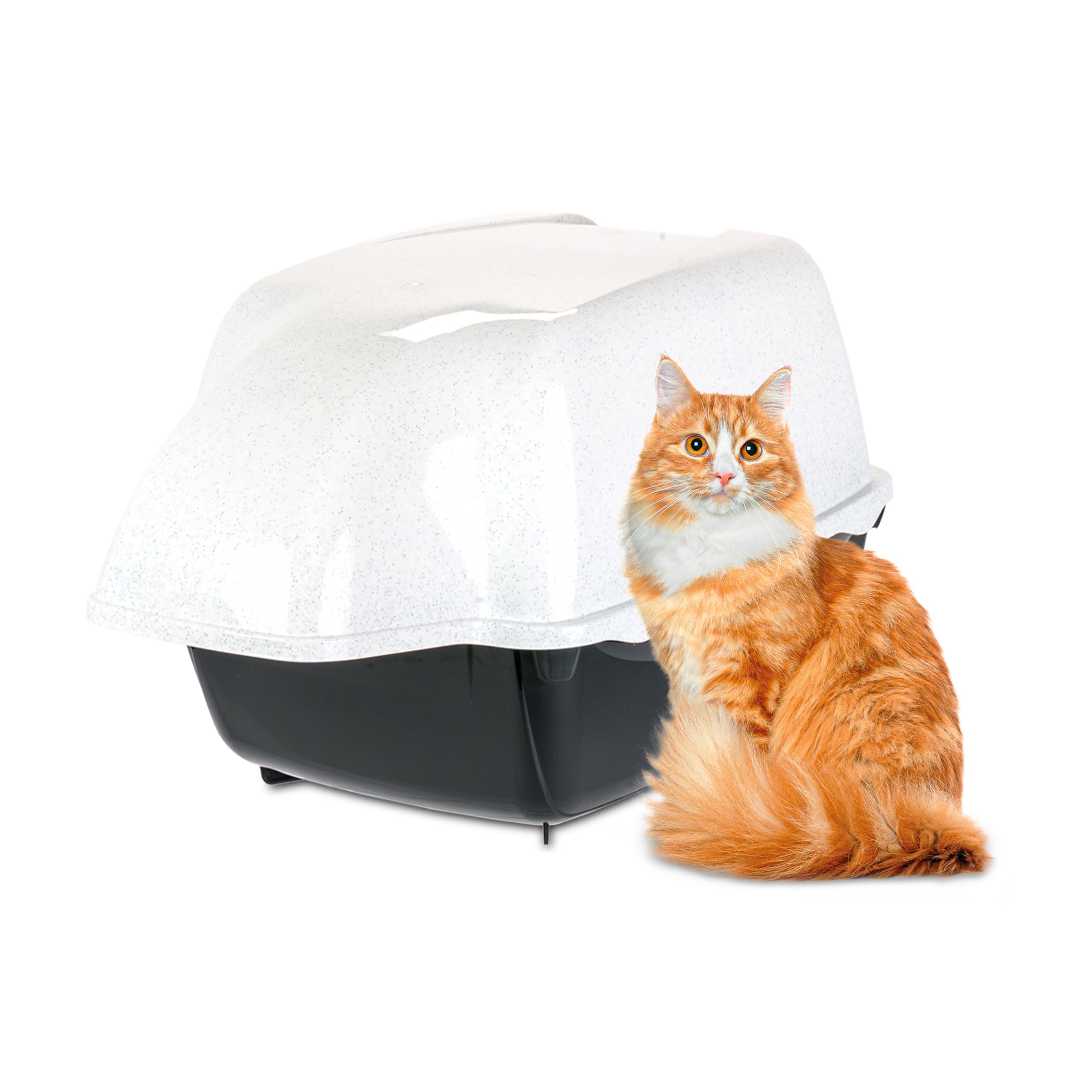 71VWP8vn6OL.jpg Ferplast Котешка тоалетна с капак, за външна употреба, 50 x 66 x 47 см - Черен - Image 1