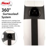 flexi ONE автоматичен повод за кучета, бял, 5 м - бял/черен, Среден - Image 4