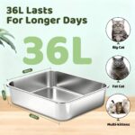 Gimars XXL Котешка тоалетна от неръждаема стомана 60x40x15 см - Image 2
