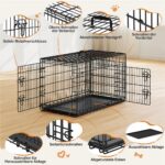 Yaheetech Кучешка клетка 107 x 66 x 74,5 см, сгъваема, 2 врати, черна - Image 6