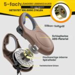 Fida Автоматичен повод, 4,8 м, за малки кучета до 11,8 кг, кафяв - Image 4