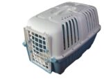 Lanco – Транспортна кутия за малки кучета и котки 47x31x32 см бяла и синя