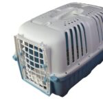 Lanco – Транспортна кутия за малки кучета и котки 47x31x32 см бяла и синя
