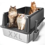 Zarler XXL тоалетна за котки от неръждаема стомана 70,6×50,8×32,8 см