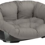 Ferplast легло за кучета и котки 85 x 62 x 28,5 см с възглавница - Сив, Д 85 x Ш 29 x В 62 см