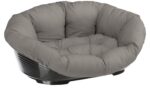 Ferplast легло за кучета и котки 85 x 62 x 28,5 см с възглавница - Сив, Д 85 x Ш 29 x В 62 см