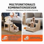 VEVOR Легло за кучета/котки със стълба и възглавница 120x50x65 см (Бежово) - Image 3