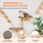 VEVOR стенен комплект за катерене за котки, 7 части, до 18 кг, естествен цвят на дървото - Image 6