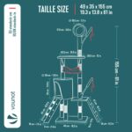 VOUNOT® Котешка катерушка 155 см, многоетажно с платформи и играчки, бежово - Image 3