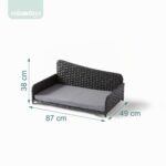 Relaxdays легло за кучета Rattan, XL, 38x87x49 см, сиво - Image 5