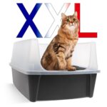 Iris Ohyama XXL котешка тоалетна с висок ръб, сива, голяма