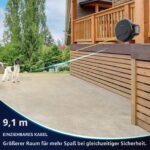 PAWSTATION прибиращо се въже за привързване на кучета, 9 м, черно, за кучета с тегло 9–45 кг - Image 3