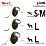 flexi Giant Professional L автоматичен повод за кучета, 10 м, черен/неоново жълт - Image 6