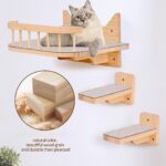 Catit стенен рафт за котки с хамаци и 3 стъпала - естествен цвят, 52 x 36 см - Image 5