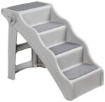 Amazon Basics сгъваеми стъпала за кучета и котки, Сиво, 60.7 x 40.9 x 50.2 см