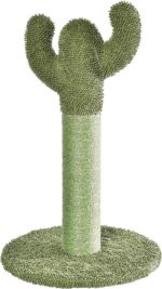 Amazon Basics Котешка катерушка с драскалка, кактус, 1 стълб, 65 см, зелено - Image 2