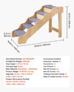 VEVOR стълба за кучета 910x430x630 mm, 5 стъпки, дървена - Image 7