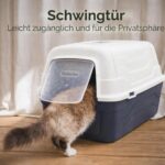 Aimé | Тоалетна за котки 52 x 40 x 39 см с отварящ се покрив и дръжка - Многоцветен, Малък - Image 4