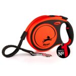 flexi Xtreme L автоматичен повод, 8 м, черен/оранжев