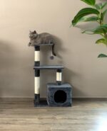 lionto котешка катерушка с къщичка, 3 нива, 85 см - Image 3