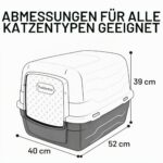 Aimé | Тоалетна за котки 52 x 40 x 39 см с отварящ се покрив и дръжка - Многоцветен, Малък - Image 2