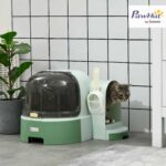 PawHut Котешка тоалетна с капак 52 x 60 x 42 см Зелена - Image 2