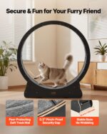 VEVOR Котешко колело, 118 см, дървено за котки до 13,6 кг, черно - Черен, 52 x 13,3 x 55,7 инча / 1320 x 338 x 1415 мм - Image 3