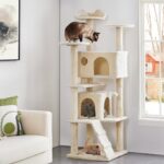 Yaheetech Котешка катерушка 178 см с 2 къщички бежово - Image 2