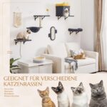 Yaheetech Стена за катерене за котки с котешко легло и кош тъмносив - Image 7