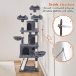 Yaheetech Котешка катерушка 194 см с 9 стълба тъмносив - Image 5