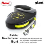 flexi Giant L автоматичен повод за кучета, 8 м, черен/неон жълт - Image 3
