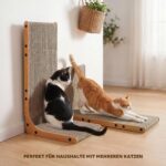 Gimars 2 броя котешки драскалки 58 см L-форма, от картон и дърво - Image 6