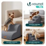 VOUNOT® Стълба за кучета и котки 2 стъпки, сива, ръбове против подхлъзване - Image 7