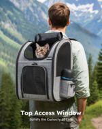 Pecute Раница за кучета и котки дишаща до 6 кг - Сива - Image 3