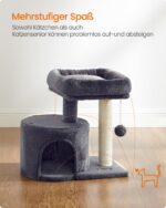 Feandrea компактна котешка катерушка със сизалова колона и мека платформа - Image 3