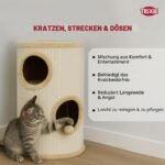 TRIXIE Котешка драскалка Samuel, триетажна с къщичка – 70 см, натурална/бежова - Image 4