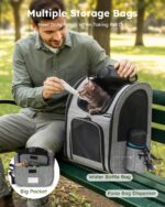 Pecute Раница за кучета и котки дишаща до 6 кг - Сива - Image 8