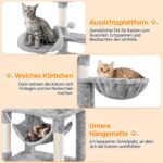 Yaheetech Котешка катерушка 170 см с 3 играчки и топка светлосиво - Image 4