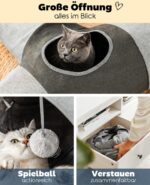 lionto Играчка за котки - тунел с топка, 30x120x80 см, 30 см диаметър - Image 3